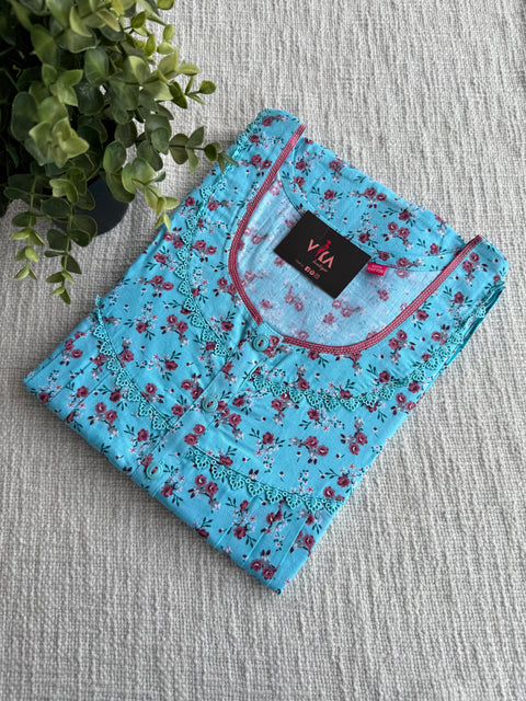 XL size printed cotton nighty