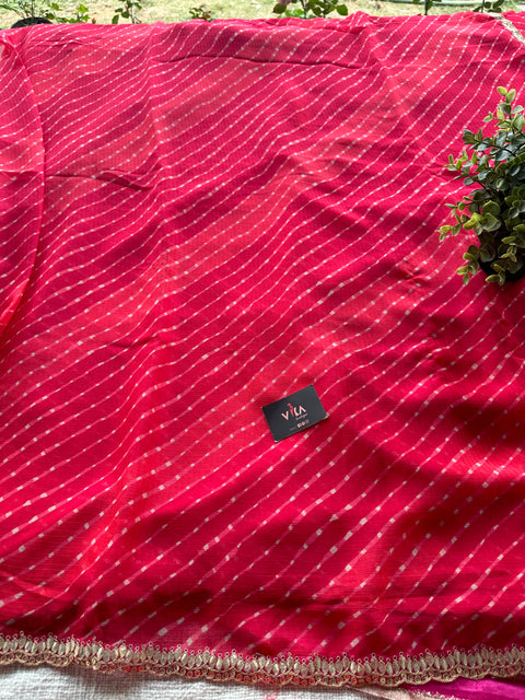 shaded pink shibori printed chiffon saree