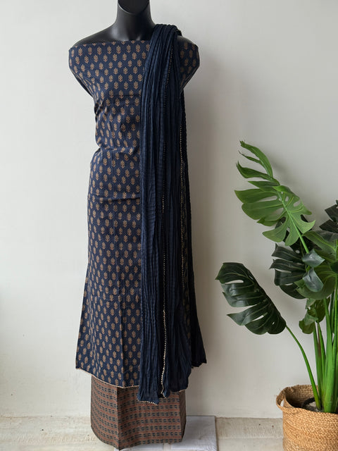 Printed cotton salwar suit material