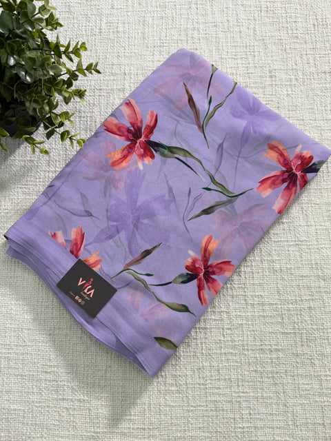 Floral printed georgette saree