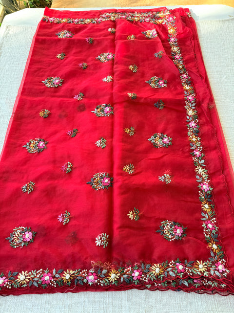 Hand Emb Organza saree