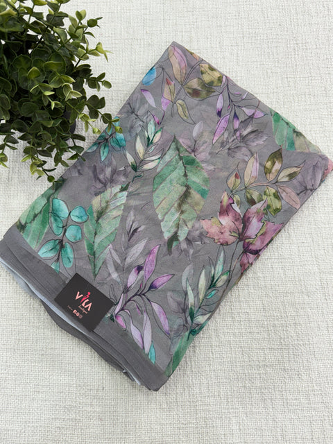 Floral printed georgette saree