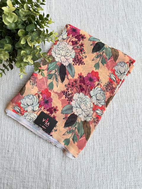 Digital printed faux georgette saree