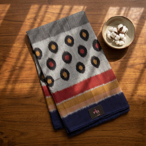 Handloom pure Ikat cotton saree