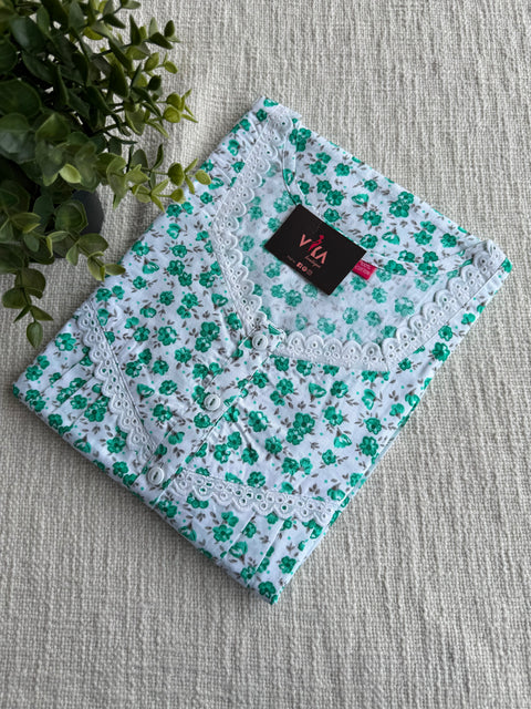 XL size printed cotton nighty