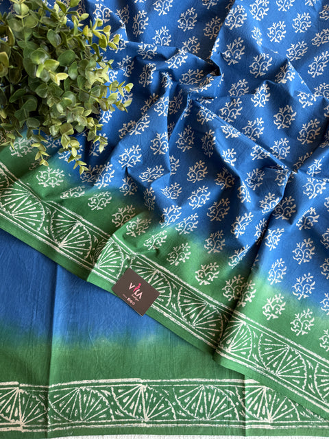Printed mul cotton saree