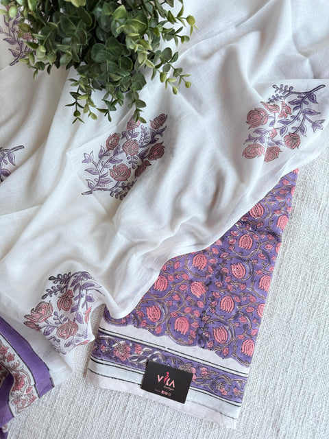 Hand block printed pure cotton suit set