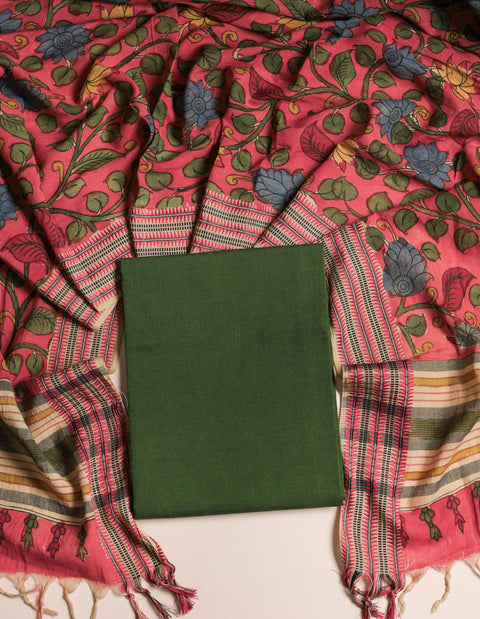 Handloom Cotton top with kalamkari dupatta