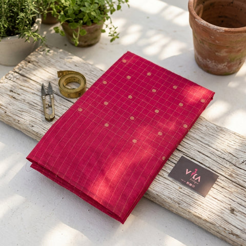 Bhutta Zari checks raw Tussar saree
