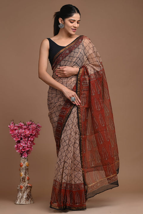 Printed kota cotton saree