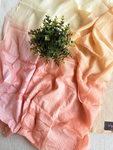 4D shaded Mul chanderi dupatta set