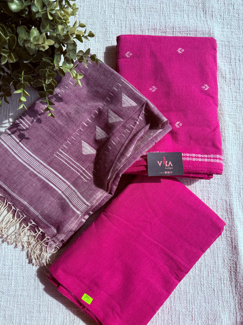 Jamdani Cotton suit set with dupatta