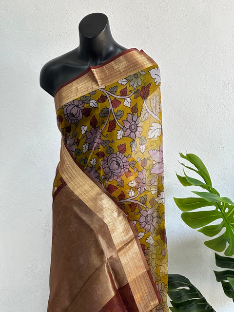Floral printed pure Organza silk saree