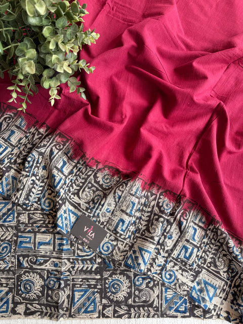 Kalamkari printed cotton saree