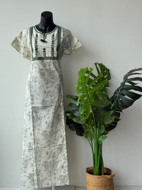 Printed cotton nighty