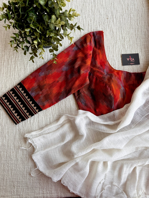 Orange ikat cotton blouse