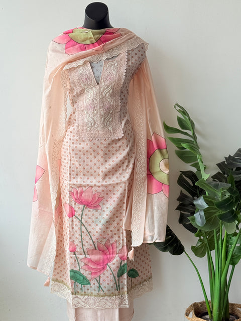 pichwai Printed linen cotton suit material