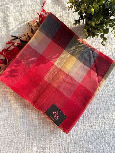 Multi-Coloured Silk Cotton Saree