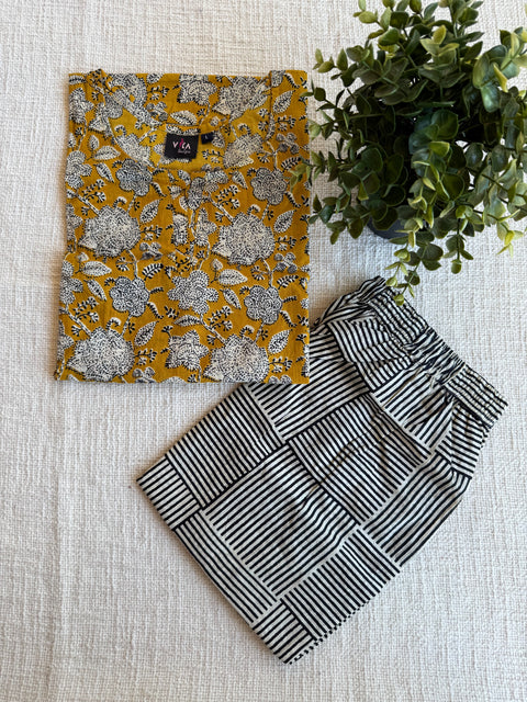 L size printed Cord Night suit