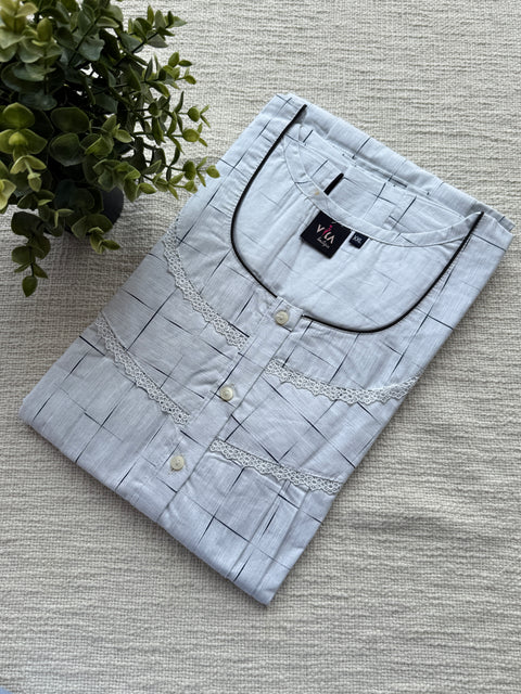 XXL size Printed Italian cotton nighty