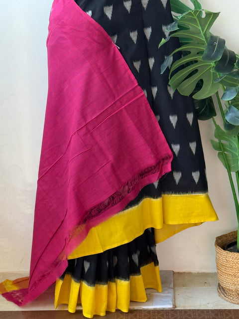 Handloom pure Ikat cotton saree