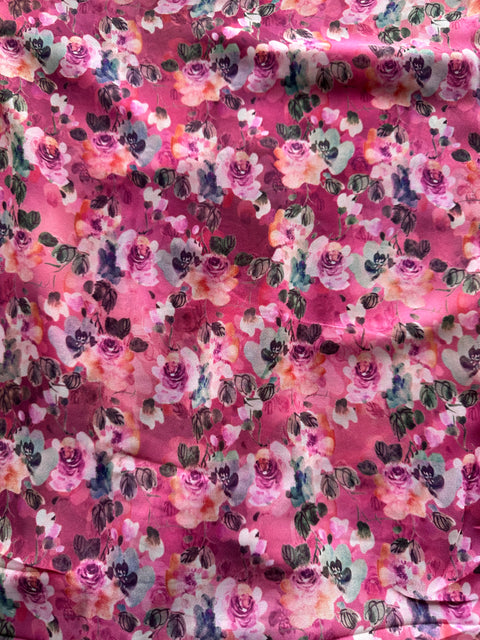 Floral printed georgette saree