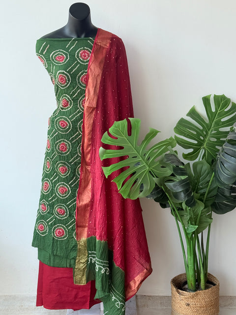 Bandhej cotton salwar material