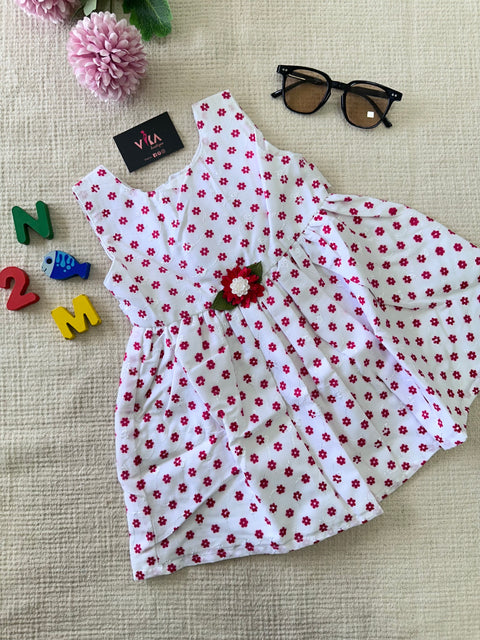 Baby Frock Age 1-3 - Red flowers