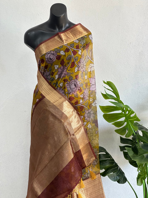 Floral printed pure Organza silk saree