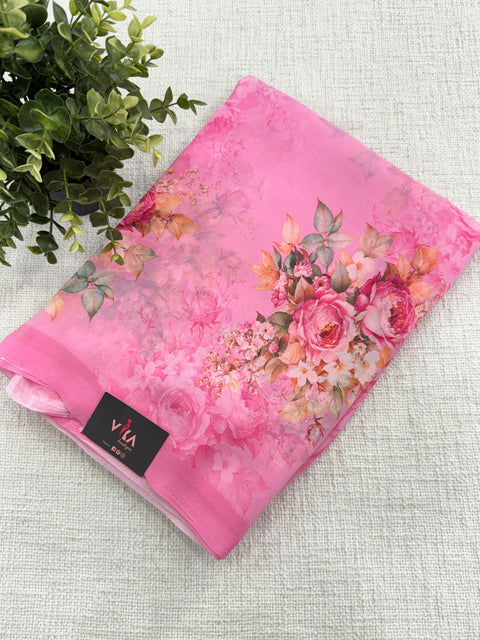 Floral printed georgette saree
