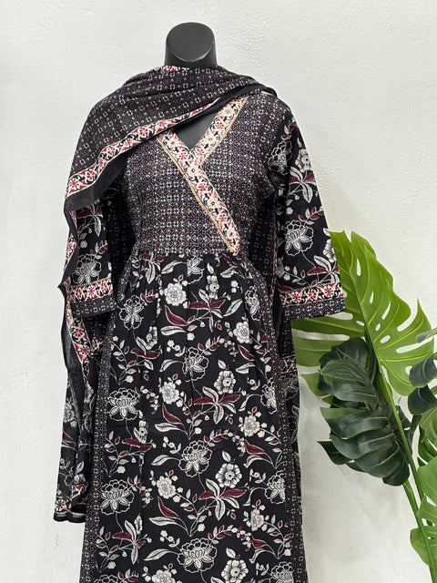 printed black cotton readymade set