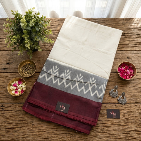 Handloom pure Ikat cotton saree