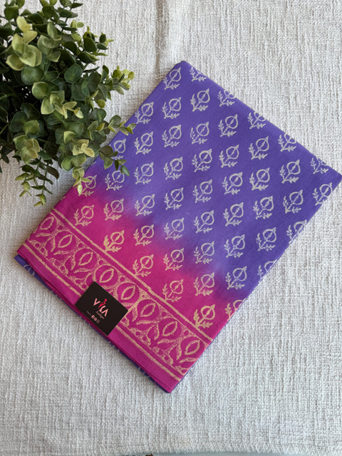 Printed mul cotton saree