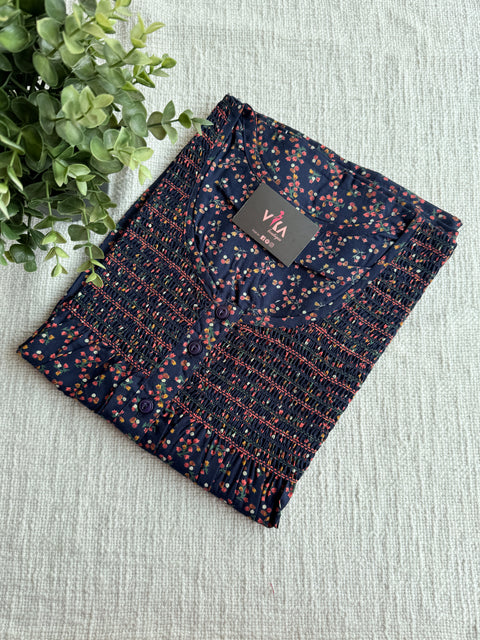 L size Printed poly viscose nighty
