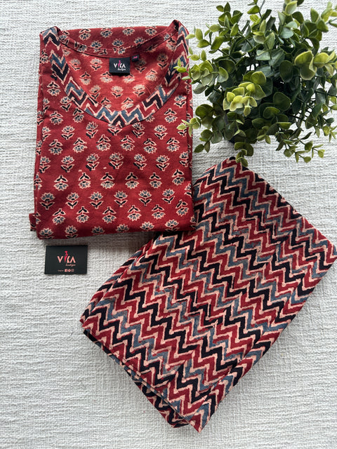 Ajrakh printed ready kurta pant