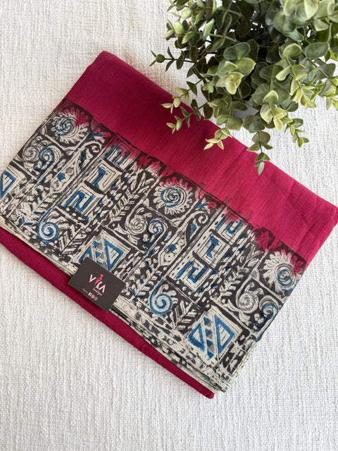 Kalamkari printed cotton saree