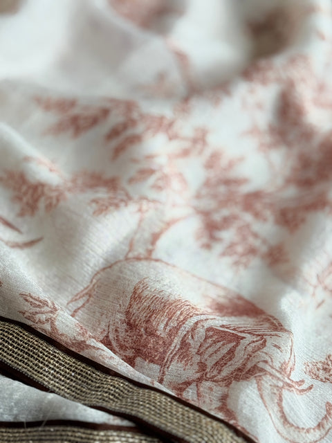 Printed chiffon saree with blouse