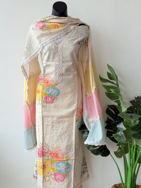 Printed pure cotton suit material