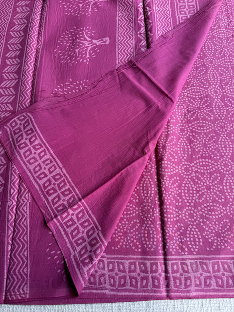 Printed mul cotton saree