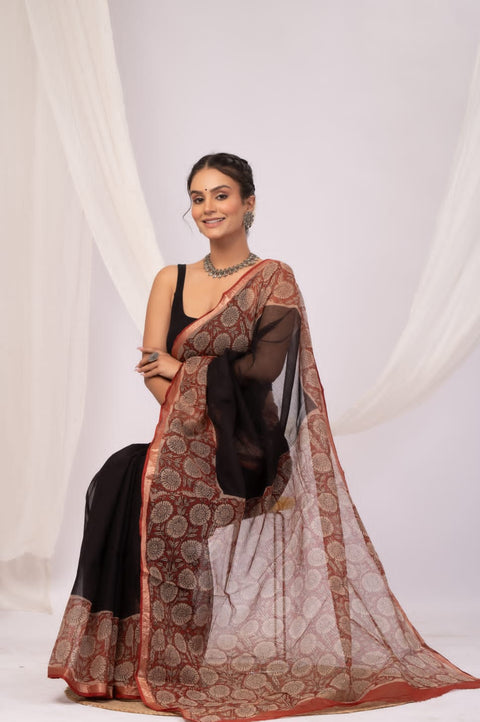 Printed kota cotton saree