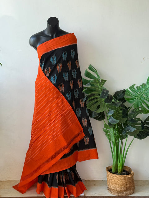 Handloom pure Ikat cotton saree