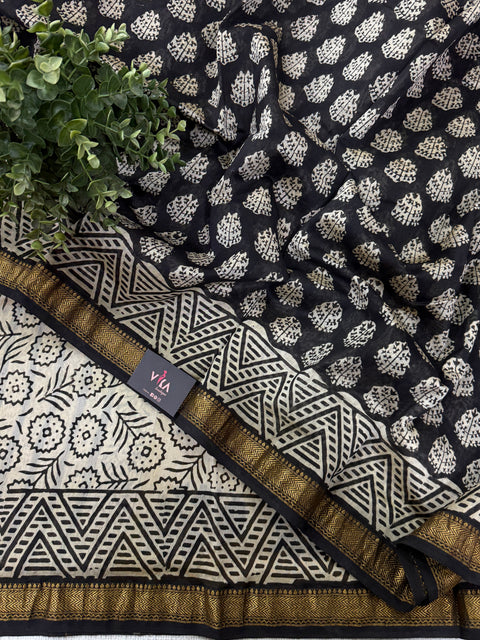 Maheswari border chanderi saree