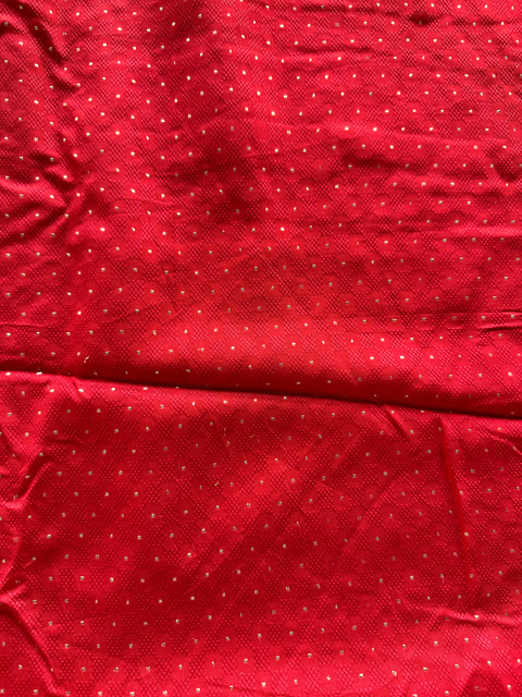 Red printed chiffon saree