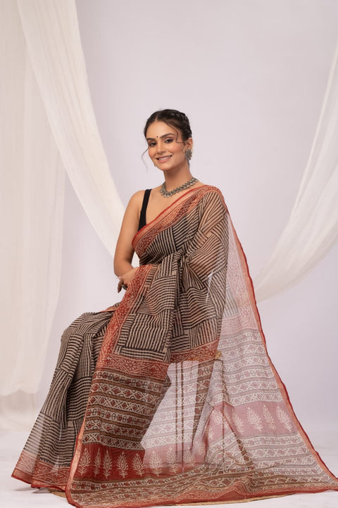 Printed kota cotton saree