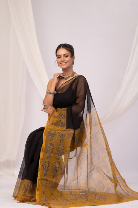 Printed kota cotton saree