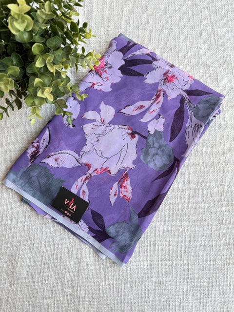 Digital printed faux georgette saree