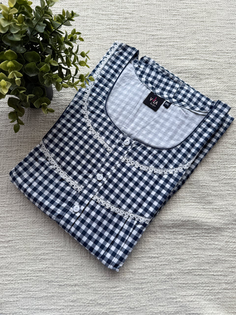 XXL size Printed Italian cotton nighty