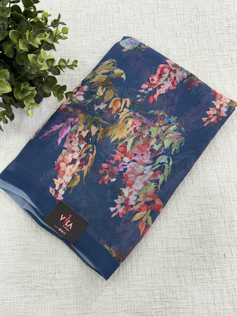 Floral printed georgette saree