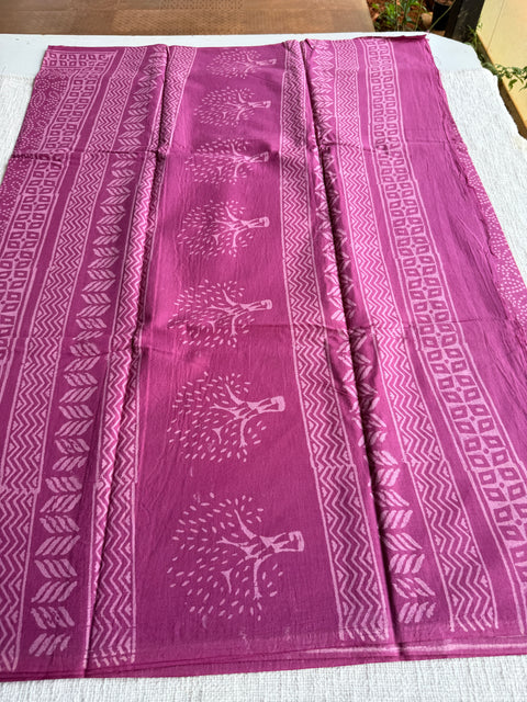 Printed mul cotton saree