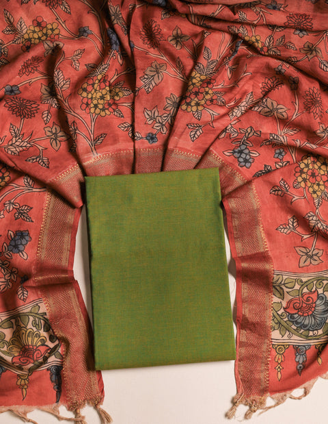 Handloom Cotton top with kalamkari dupatta